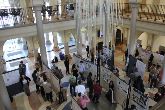 Poster Session at the Frontiers in Soft Matter and Macromolecular Networks Symposium where Qiaopeng and Ayan presented