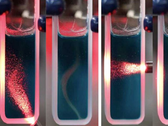 Light-driven particle motion.