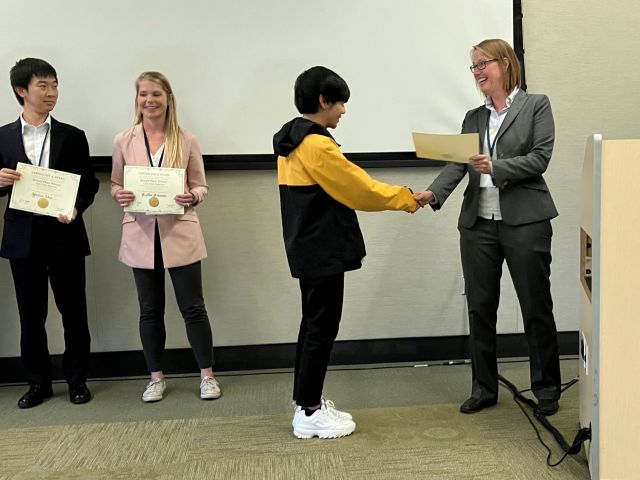 Photo of Caidric receiving award