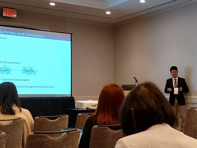 Photo of Hao presenting